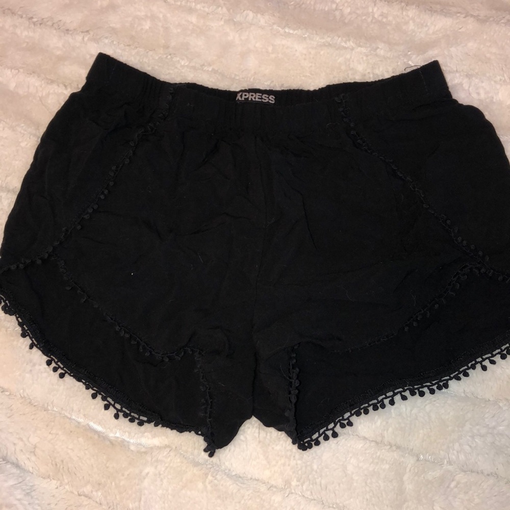 Black frilly shorts